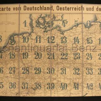 -Eisenbahnkarte von Deutschland, Oesterreich und der Schweiz.