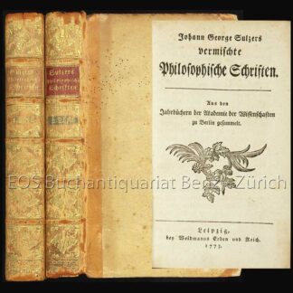 Sulzer, Johann George: -Vermischte Philosophische Schriften.