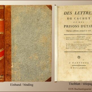 Mirabeau, Honoré Gabriel Riquetti comte de: -Des lettres de cachet et des prisons d'état.