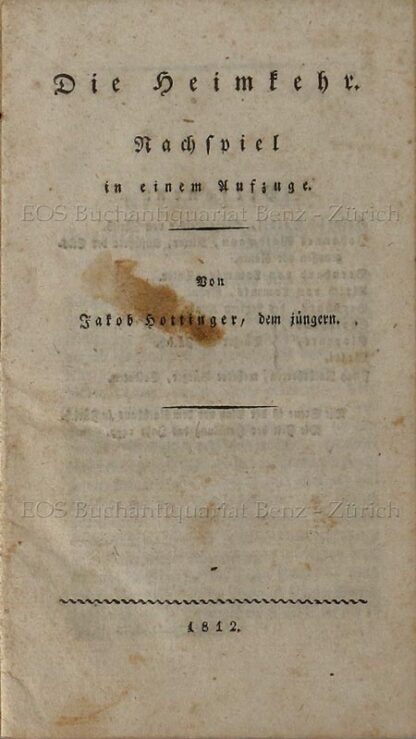 Hottinger, Johann Jakob: -Die Heimkehr.