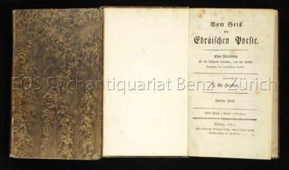 Herder, J(ohann) G(ottfried): -Vom Geist der Ebräischen Poesie.