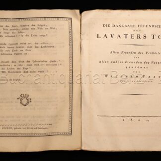 -Ode auf Johann Caspar Lavater.