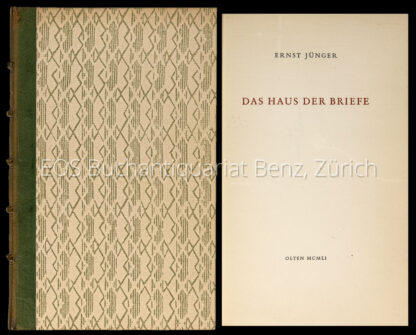 Jünger, Ernst: -Das Haus der Briefe.