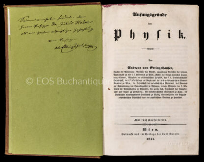 Ettingshausen, Andreas von: -Anfangsgründe der Physik.