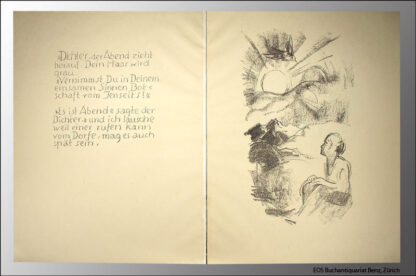 Schuh, Gotthard: -Fünf Lithographien zu einem Gesang von Rabindranath Tagores.