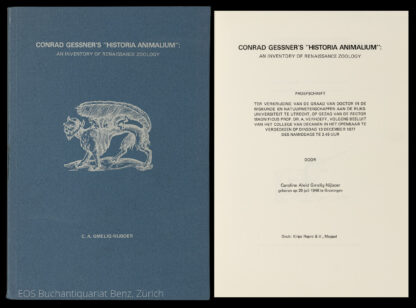 Gmelig-Nijboer, Caroline Aleid: -Conrad Gessner's "Historia animalum".