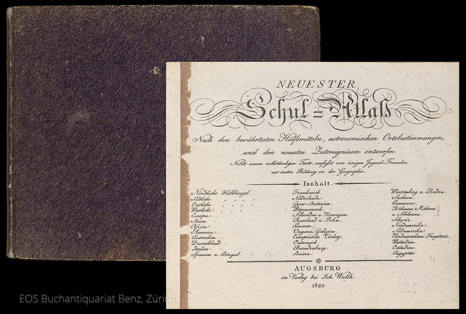 Neuester Schul-Atlas. - EOS BUCHANTIQUARIAT BENZ -Neuester Schul-Atlas.