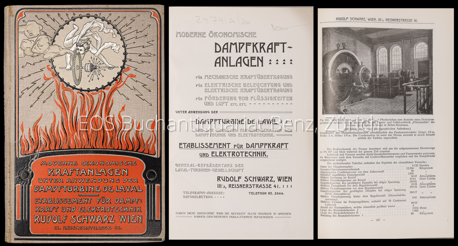 Moderne ökonomische Dampfkraftanlagen für mechanische Kraftübertragung, für elektrische Beleuchtung und elektrische Kraftübertragung und zur Förderung von Flüssigkeiten und Luft etc. - EOS BUCHANTIQUARIAT BENZ -Moderne ökonomische Dampfkraftanlagen für mechanische Kraftübertragung, für elektrische Beleuchtung und elektrische Kraftübertragung und zur Förderung von Flüssigkeiten und Luft etc.
