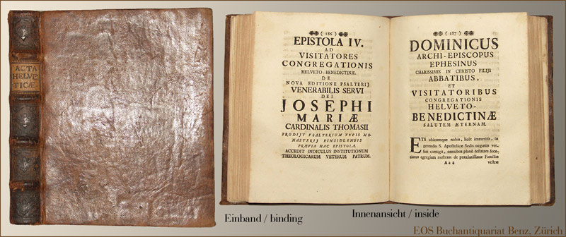 Acta apostolicae legationis helveticae ab anno 1723 ad annum 1729. - EOS BUCHANTIQUARIAT BENZ Passionei, Domenico: -Acta apostolicae legationis helveticae ab anno 1723 ad annum 1729.