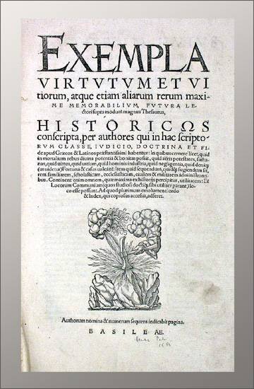 Exempla virtutum vitiorum, atque etiam aliarum rerum maxime memorabilium, - EOS BUCHANTIQUARIAT BENZ -Exempla virtutum vitiorum, atque etiam aliarum rerum maxime memorabilium,