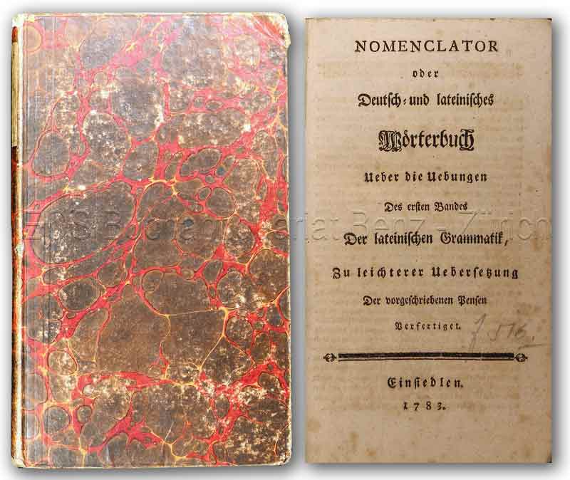 Nomenclator oder deutsch- und lateinisches Wörterbuch. - EOS BUCHANTIQUARIAT BENZ -Nomenclator oder deutsch- und lateinisches Wörterbuch.