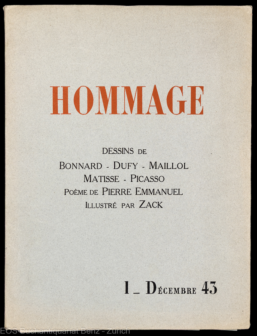 Hommage N°. 1 Décmbre 43. - EOS BUCHANTIQUARIAT BENZ -Hommage N°. 1 Décmbre 43.