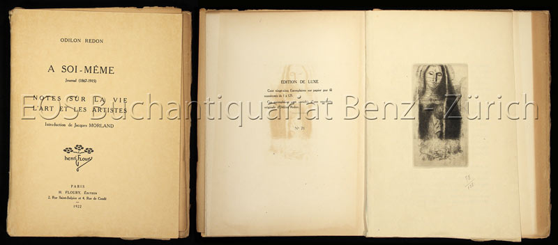 A soi-même. Journal (1867-1915). - EOS BUCHANTIQUARIAT BENZ Redon, Odilon: -A soi-même. Journal (1867-1915).
