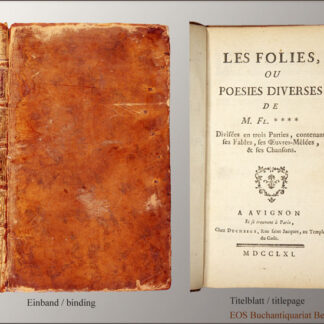 Les folies ou poesies diverses. - EOS BUCHANTIQUARIAT BENZ Fleury, Jacques: -Les folies ou poesies diverses.