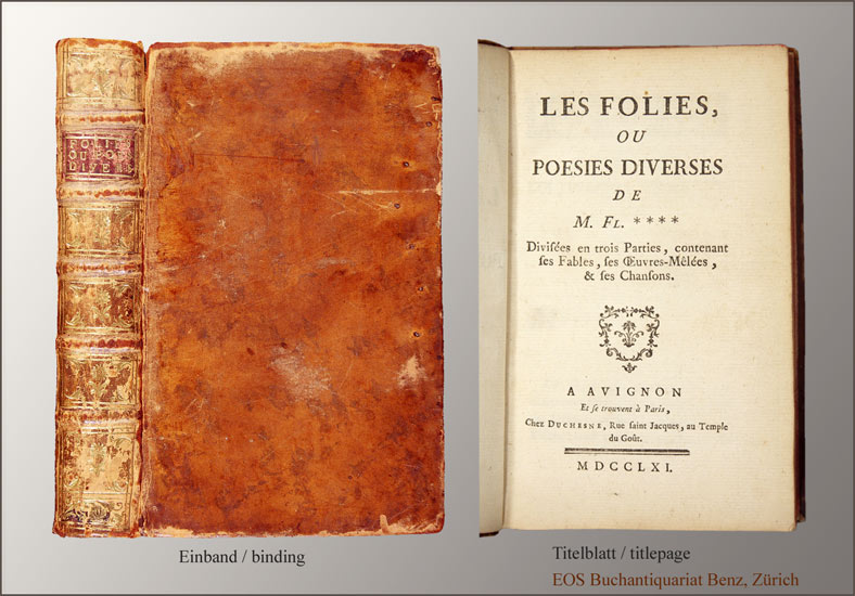 Les folies ou poesies diverses. - EOS BUCHANTIQUARIAT BENZ Fleury, Jacques: -Les folies ou poesies diverses.