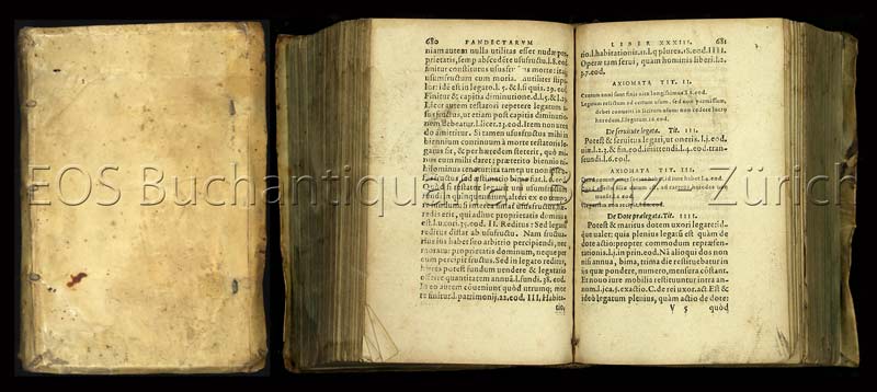 Paratitla seu synopsis pandectarum iuris civilis. - EOS BUCHANTIQUARIAT BENZ Freig, Johannes Thomas: -Paratitla seu synopsis pandectarum iuris civilis.