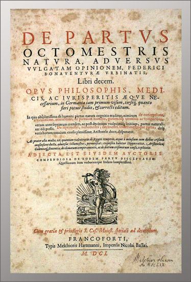 De partus octomestris natura adversus vulgatam opinionem. - EOS BUCHANTIQUARIAT BENZ Bonaventura, Frederico: -De partus octomestris natura adversus vulgatam opinionem.