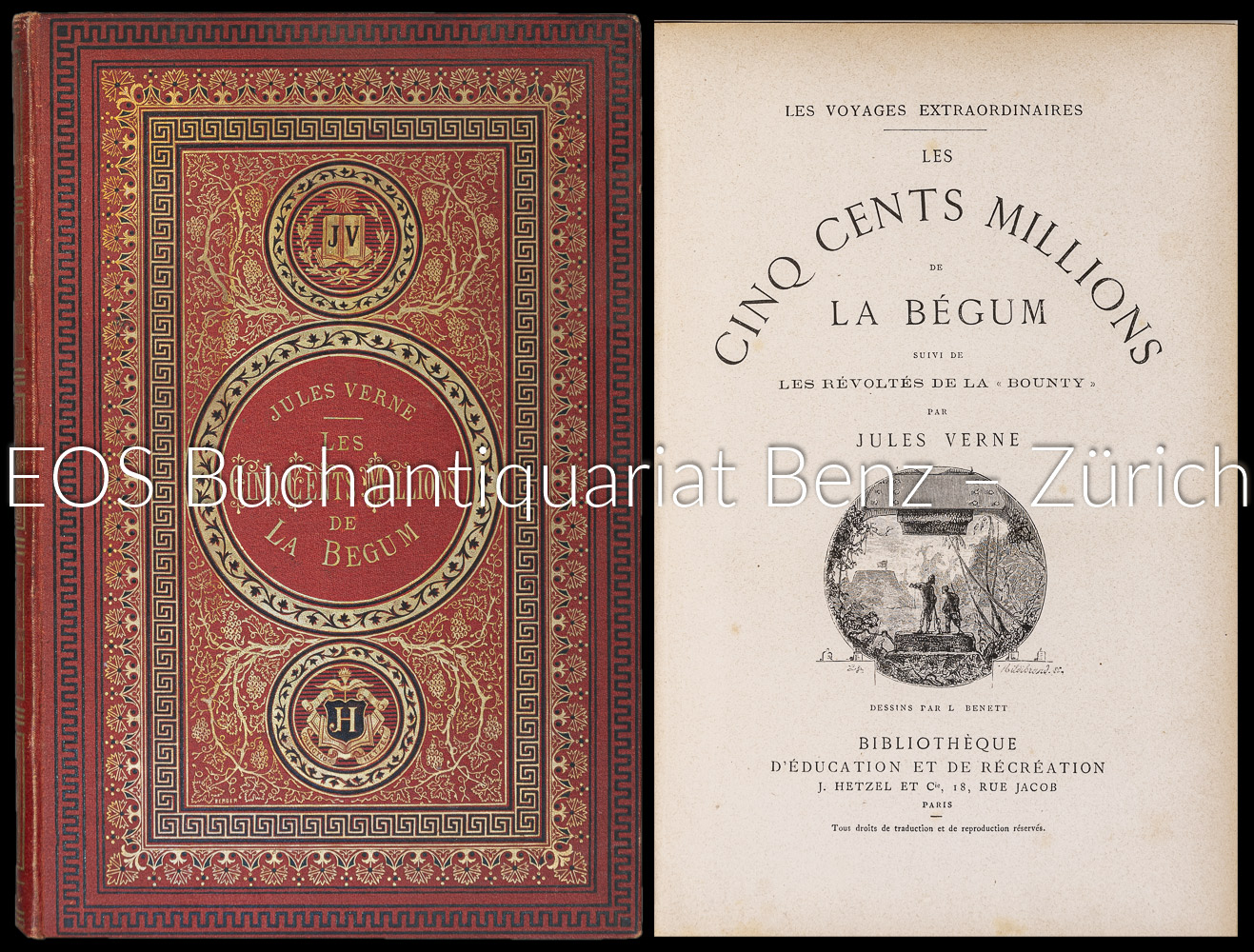 Cinq cents millions de la Bégum. - EOS BUCHANTIQUARIAT BENZ Verne, Jules: -Cinq cents millions de la Bégum.