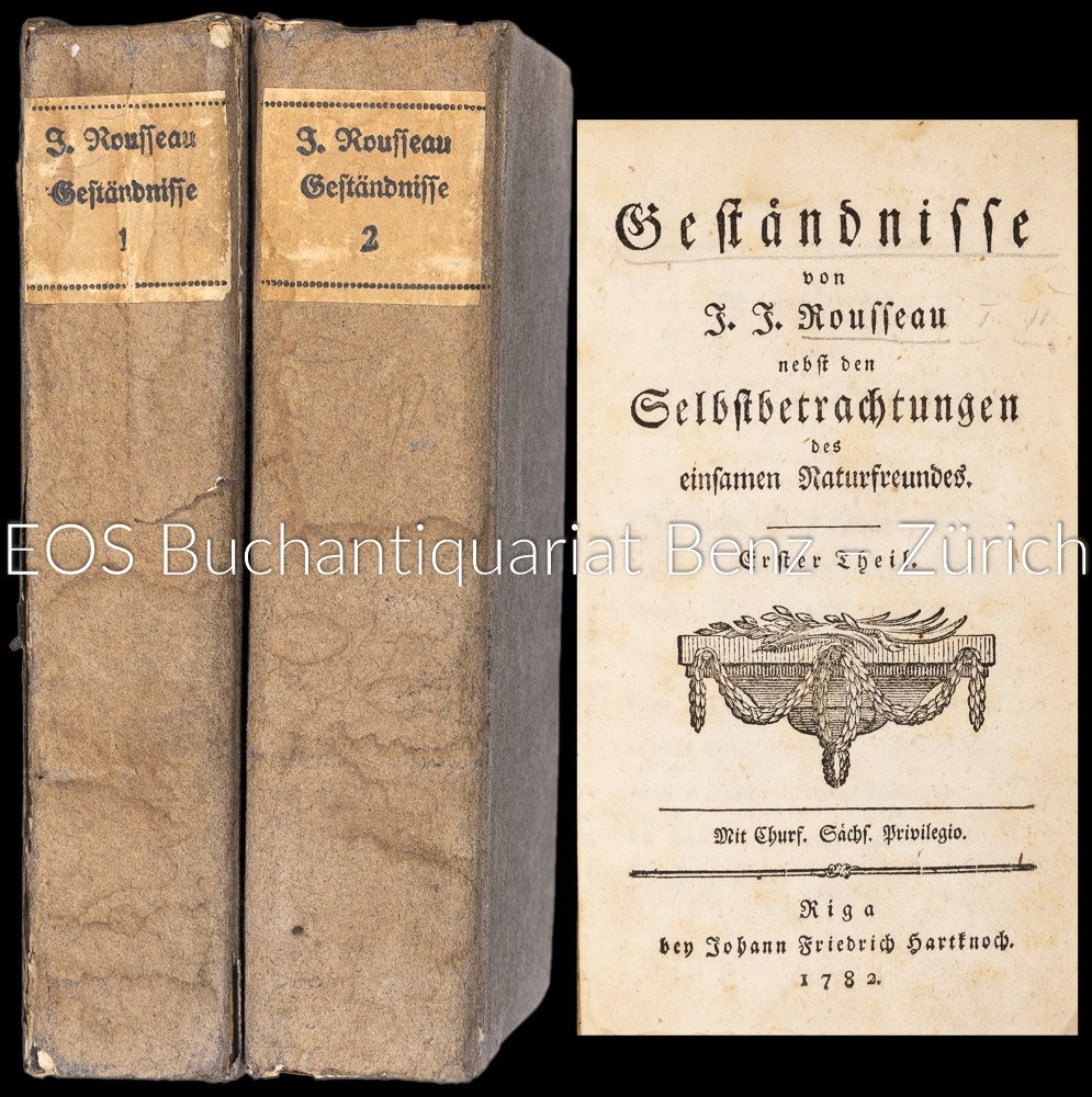 Geständnisse - EOS BUCHANTIQUARIAT BENZ Rousseau, Jean-Jacques: -Geständnisse