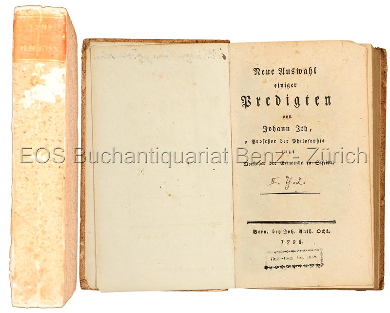 Auswahl einiger Predigten. - - EOS BUCHANTIQUARIAT BENZ Ith, Johann: -Auswahl einiger Predigten. -