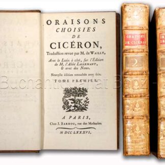 Cicero, Marcus Tullius: -Oraisons choisies.