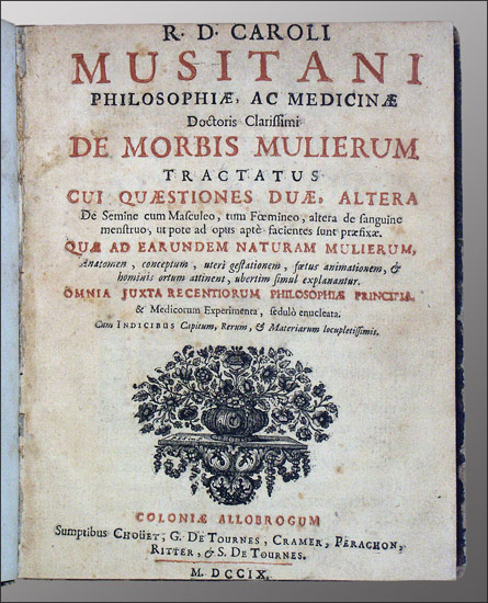 De morbis mulierum. - EOS BUCHANTIQUARIAT BENZ Musitano, Carlo: -De morbis mulierum.