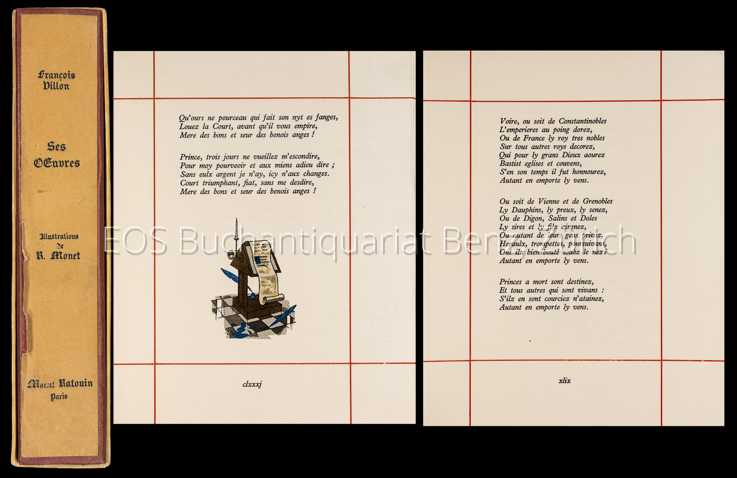 Le grand testament Villon et le petit, - EOS BUCHANTIQUARIAT BENZ Villon, François: -Le grand testament Villon et le petit,