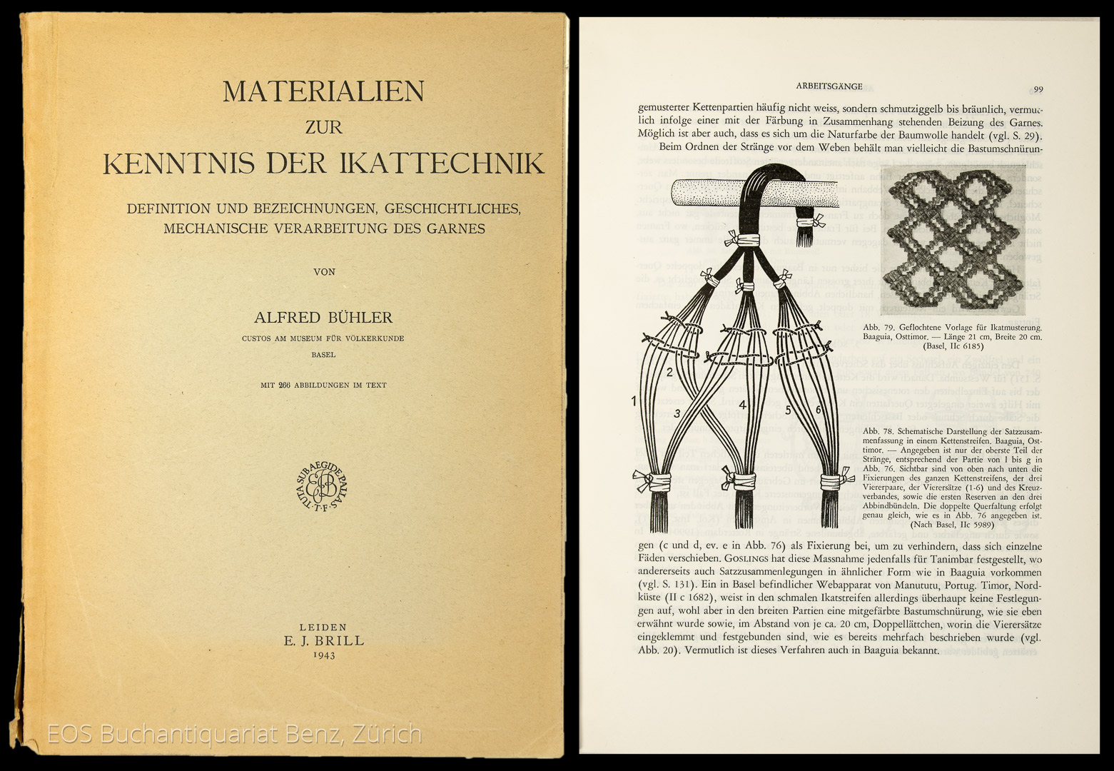 Materialien zur Kenntnis der Ikattechnik. - EOS BUCHANTIQUARIAT BENZ Bühler, Alfred: -Materialien zur Kenntnis der Ikattechnik.