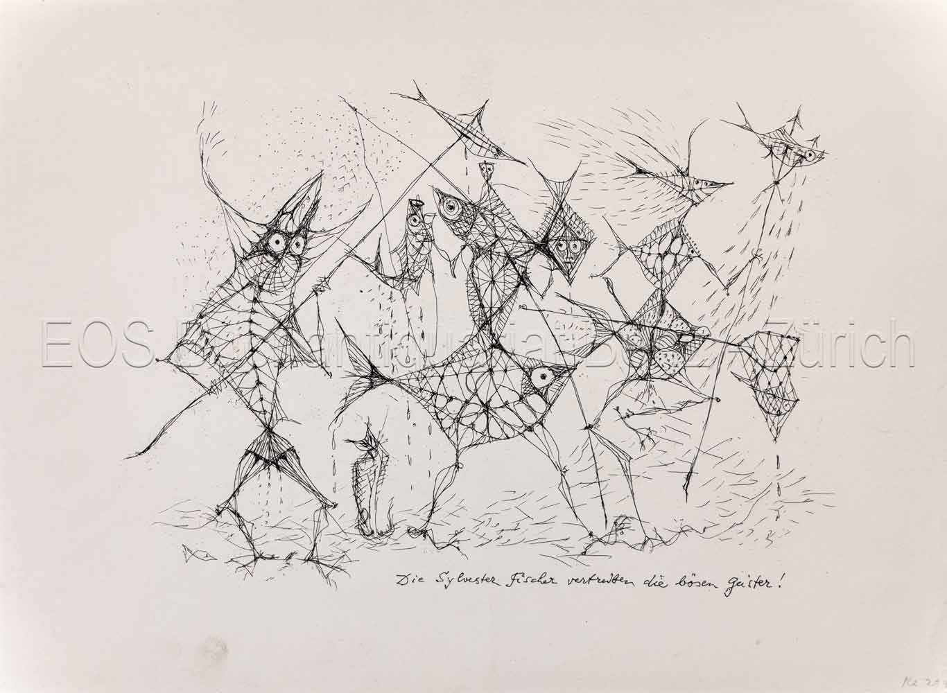 Neujahrsfischer II. - EOS BUCHANTIQUARIAT BENZ Fischer, Hans (1909–1958): -Neujahrsfischer II.