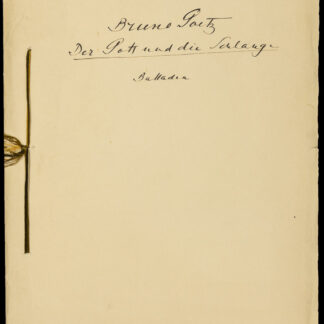 Goetz, Bruno (1885–1954) -Eigenh. Gedichte.