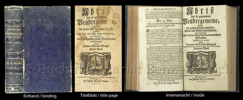 Abriss der so genannten Brüdergemeine, - EOS BUCHANTIQUARIAT BENZ Bengel, Johann Albrecht: -Abriss der so genannten Brüdergemeine,