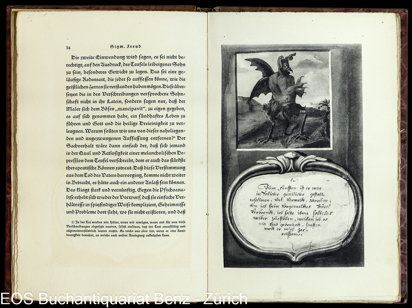 Eine Teufelsneurose im 17. Jahrhundert. - EOS BUCHANTIQUARIAT BENZ Freud, Sigmund: -Eine Teufelsneurose im 17. Jahrhundert.