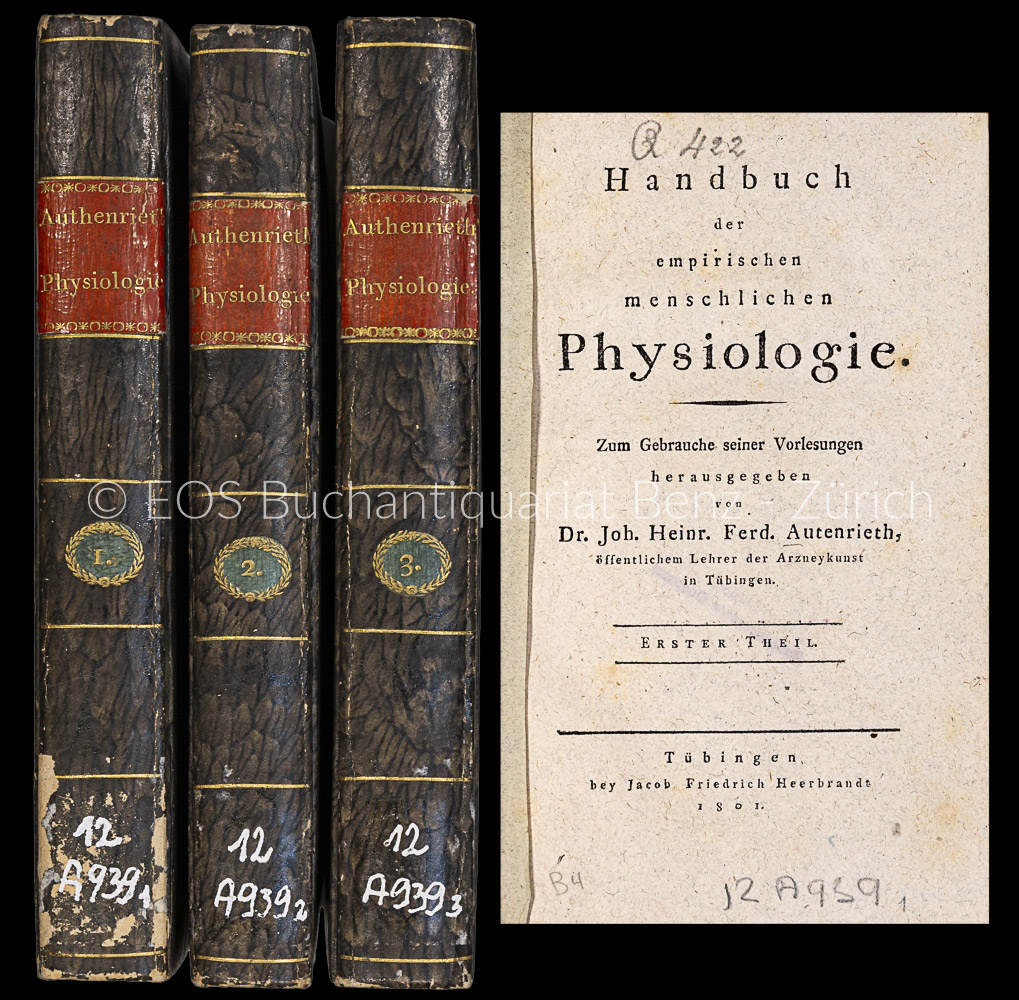 Handbuch der empirischen menschlichen Physiologie. - EOS BUCHANTIQUARIAT BENZ Autenrieth, Johann Heinrich Ferdinand von: -Handbuch der empirischen menschlichen Physiologie.