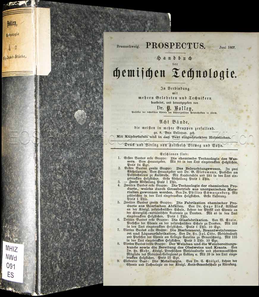 Die Essigfabrikation, die Zucker- und Stärke-Fabrikation, - EOS BUCHANTIQUARIAT BENZ Otto, Friedrich Julius: -Die Essigfabrikation, die Zucker- und Stärke-Fabrikation,