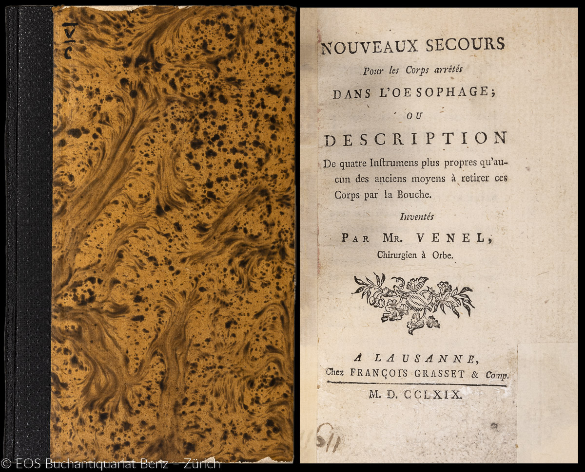 Nouveaux secours. Pour les Corps arrétés dans l'oesophage, - EOS BUCHANTIQUARIAT BENZ Venel, Jean-André: -Nouveaux secours. Pour les Corps arrétés dans l'oesophage,