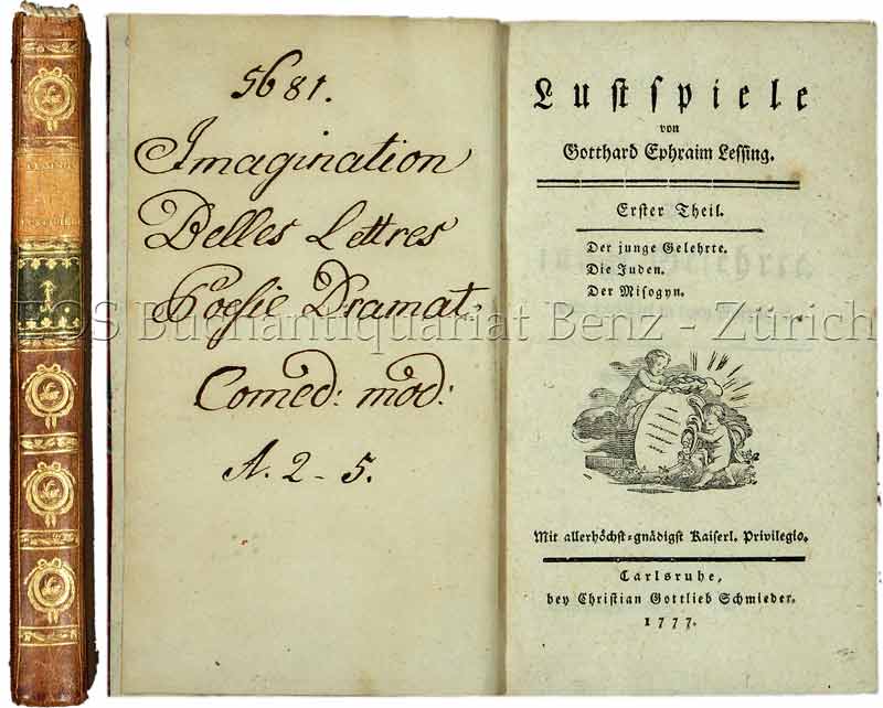 Lustspiele. - EOS BUCHANTIQUARIAT BENZ Lessing, Gotthard Ephraim: -Lustspiele.