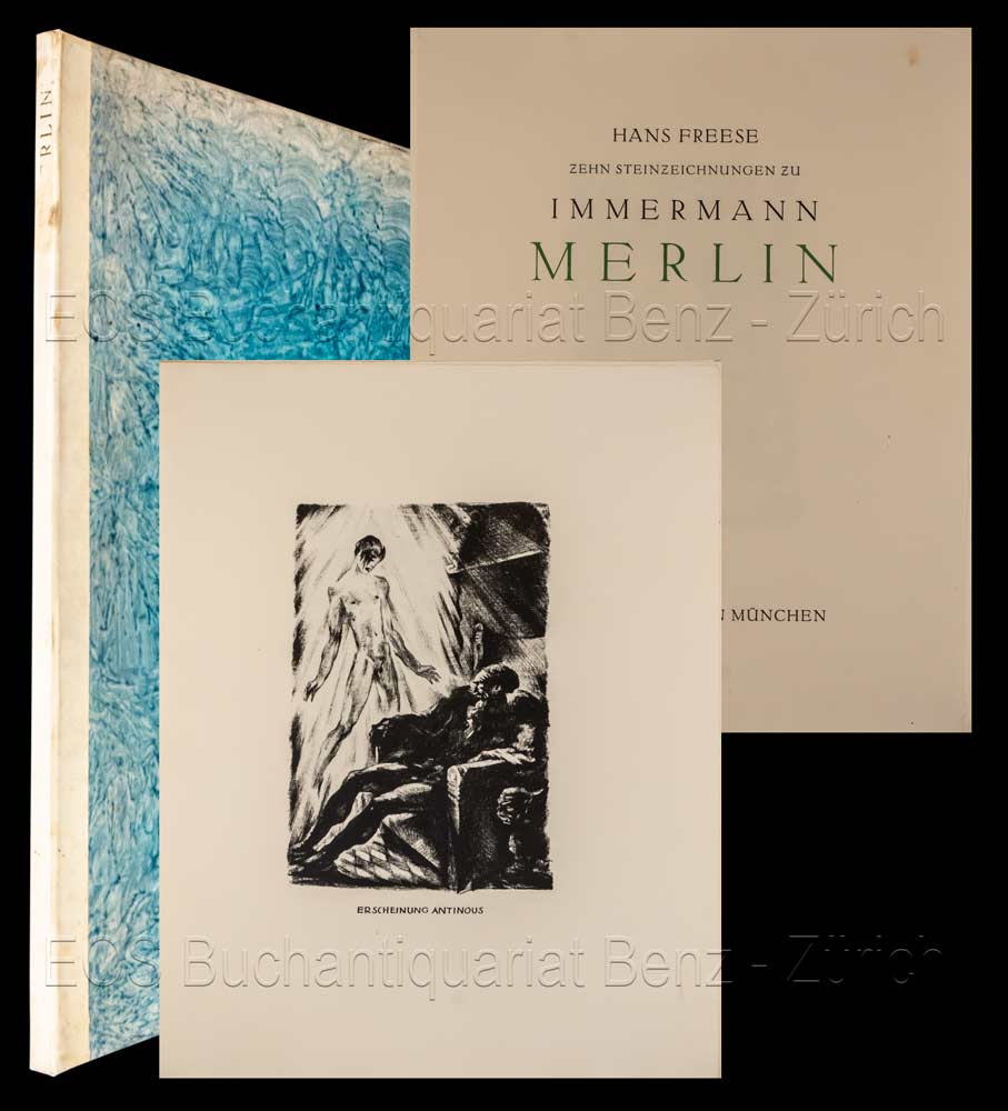 Zehn Steinzeichnungen zu Immermann Merlin. - EOS BUCHANTIQUARIAT BENZ Freese, Hans: -Zehn Steinzeichnungen zu Immermann Merlin.