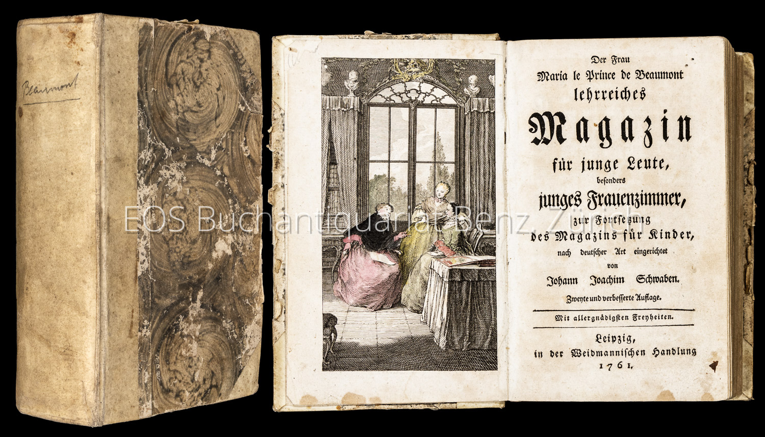 Der Frau Maria le Prince de Beaumont lehrreiches Magazin für junge Leute, besonders junges Frauenzimmer. - EOS BUCHANTIQUARIAT BENZ Leprince de Beaumont, Jeanne-Marie: -Der Frau Maria le Prince de Beaumont lehrreiches Magazin für junge Leute, besonders junges Frauenzimmer.