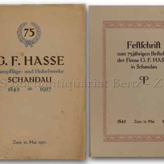 -Festschrift zum 75jährigen Bestehen der Firma G. F. Hasse in Schandau.