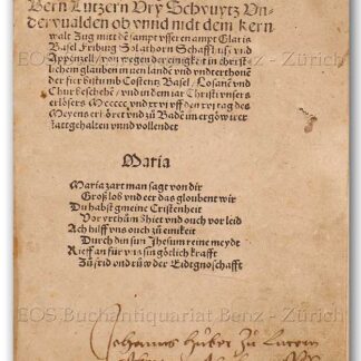 Murner, Thomas (Hrsg.): -Die disputacion vor den xij orten einer loblichen eidtgnoschafft nämlich Bern Luzern Ury Schwyz Undervalden ob unnd nidt dem kernwalt Zug