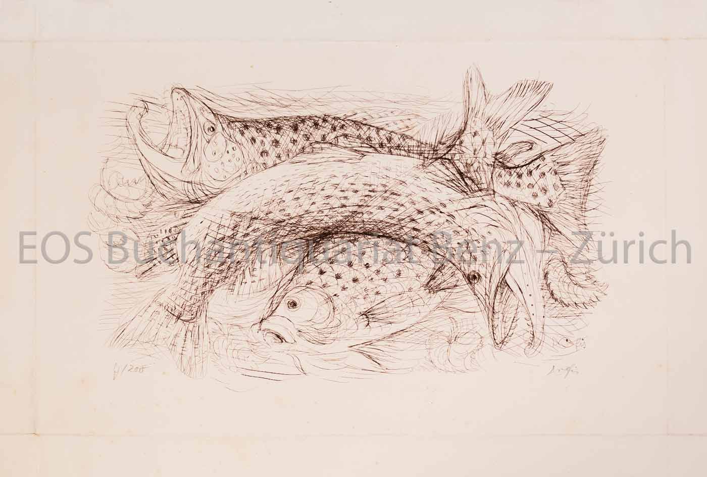 Drei Fische. - EOS BUCHANTIQUARIAT BENZ Fischer, Hans (1909–1958): -Drei Fische.