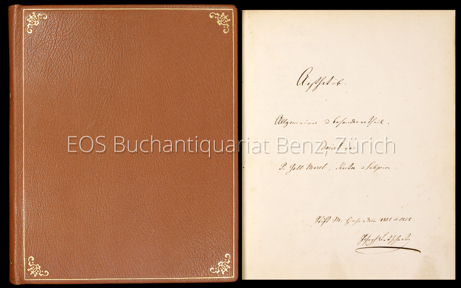 Vorlesungsmanuskript. - EOS BUCHANTIQUARIAT BENZ Morel, Gall (1803–1872): -Vorlesungsmanuskript.