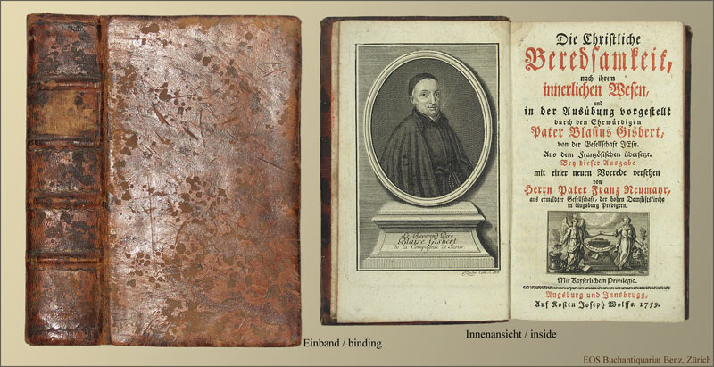 Die Christliche Beredsamkeit, nach ihrem innerlichen Wesen, - - EOS BUCHANTIQUARIAT BENZ Gisbert, Blasius (Blaise): -Die Christliche Beredsamkeit, nach ihrem innerlichen Wesen, -