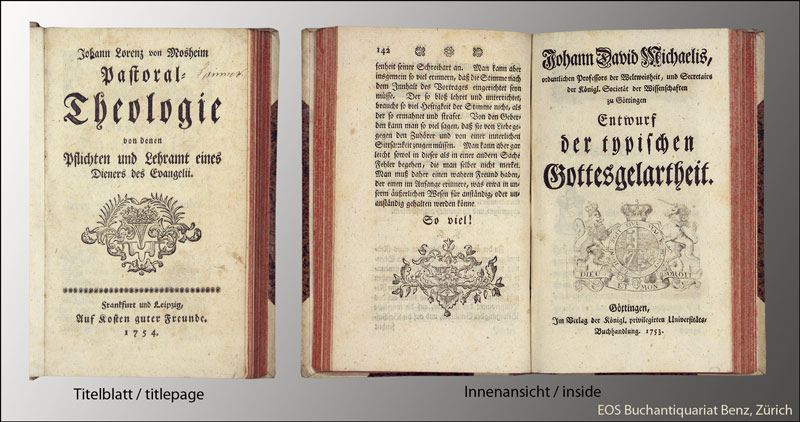 Pastoral-Theologie - EOS BUCHANTIQUARIAT BENZ Mosheim, Johann Lorenz von: -Pastoral-Theologie