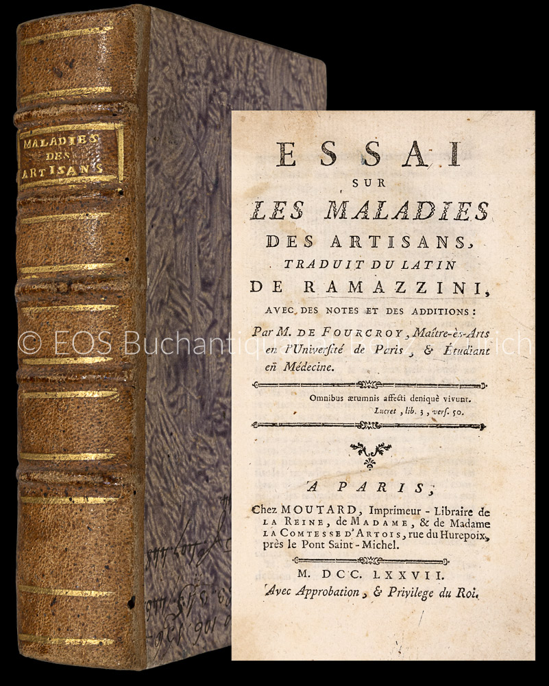 Essai sur les maladies des artisans, - EOS BUCHANTIQUARIAT BENZ Ramazzini, Bernardino: -Essai sur les maladies des artisans,