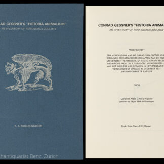 Gmelig-Nijboer, Caroline Aleid: -Conrad Gessner's "Historia animalum".