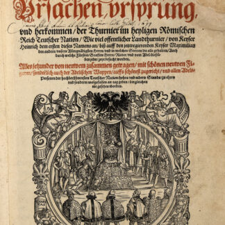 Ruxner, Georg -Thurnier Buch. – Von Anfang, Ursachen, Ursprung und herkommen der Thurnier im heyligen Römischen Reich Teutscher Nation.