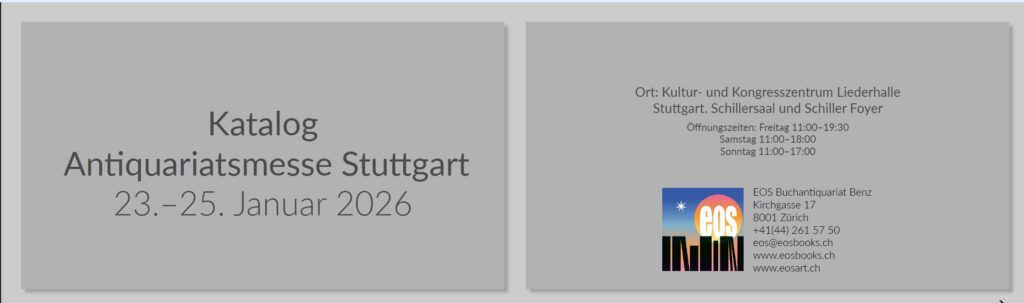 Antiquariatskatalog Messe Stuttgart 2026