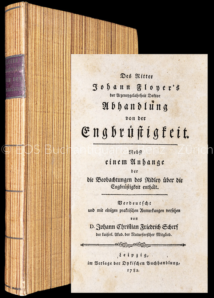 Abhandlung von der Engbrüstigkeit. - EOS BUCHANTIQUARIAT BENZ Floyer, Johann: -Abhandlung von der Engbrüstigkeit.