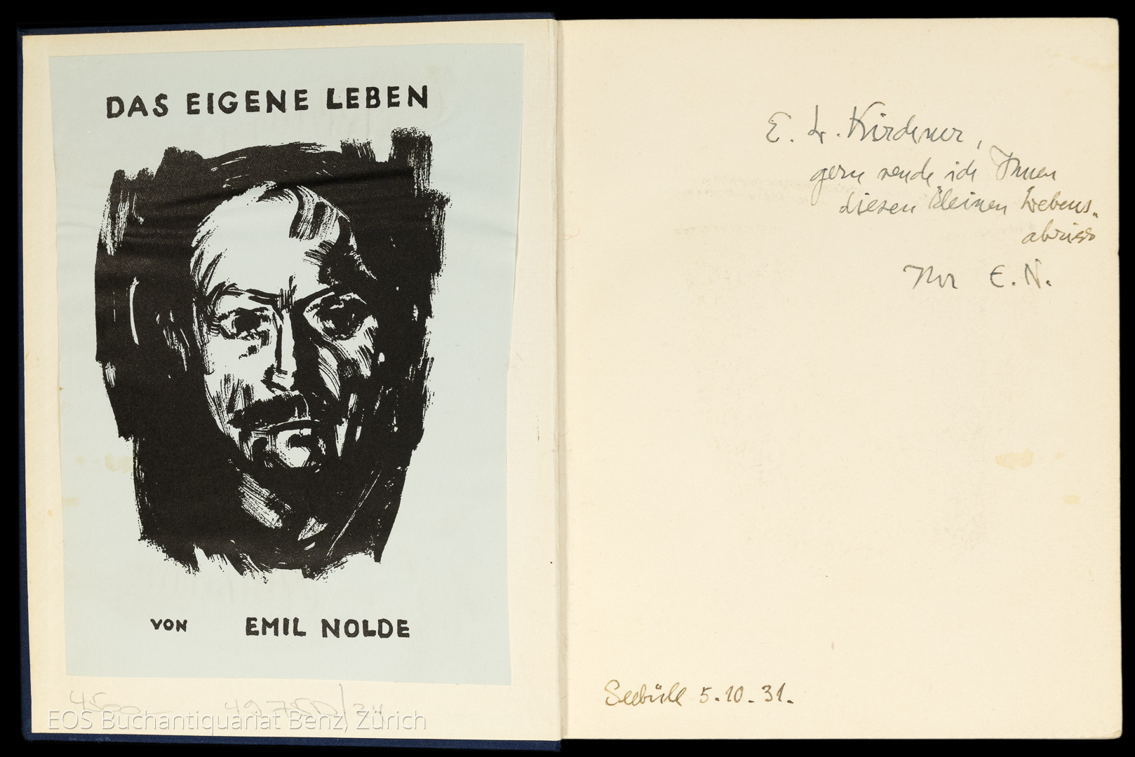 Das eigene Leben. - EOS BUCHANTIQUARIAT BENZ Nolde, Emil: -Das eigene Leben.